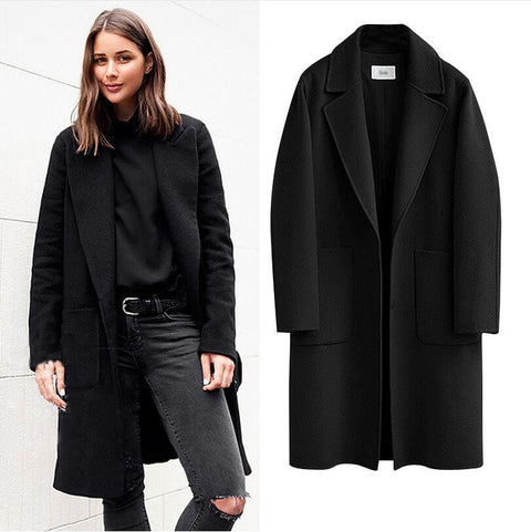 Autumn and winter double-sided woolen coat long loose coat m300541