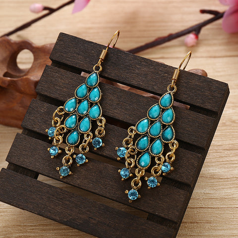 Accessory peacock tassel fanned earrings m3331112
