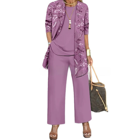 3D printed 3-piece cardigan + vest + trousers fashionable wear m302849