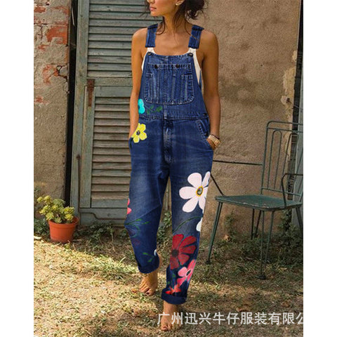 Fashion denim straight pants premium classic versatile loose printing process m302431