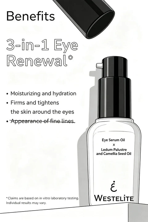WESTELiTE Eye Serum Oil with Ledum Palustre and Camellia Seed Oil, 0.5 Fl Oz