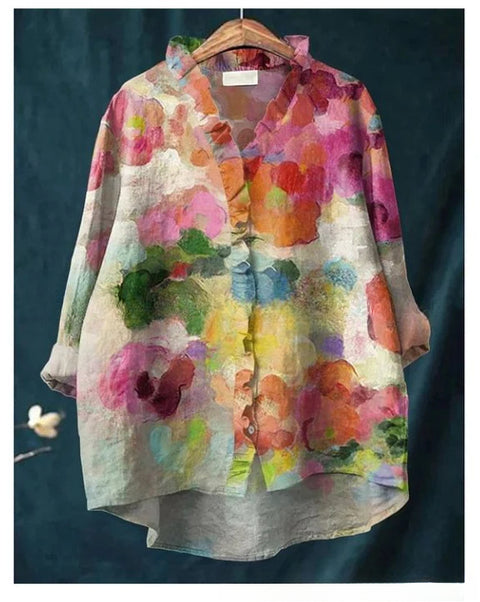 Women's new loose printing crew neck casual large size women's T-shirt m301365