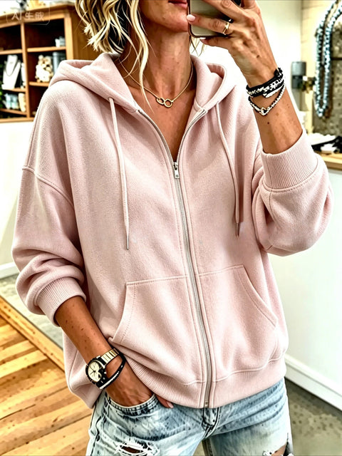 Hooded cardigan pocket casual long-sleeved sweater m303208