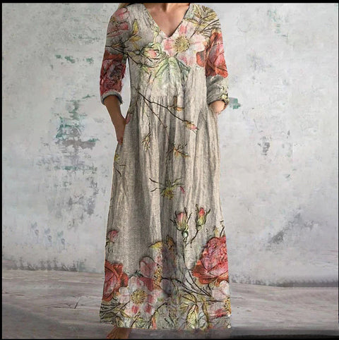 3D-Druck Sommer urban lässig lockeres Kleid Damen m301037