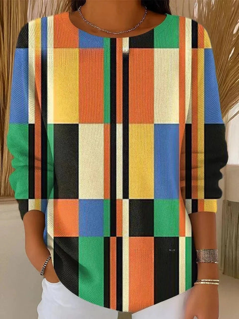 Crew Neck Casual Long Sleeve Top m302219