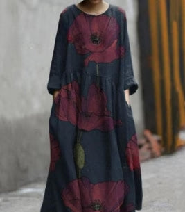 Robe ample décontractée imprimée en 3D pour femme m301278 