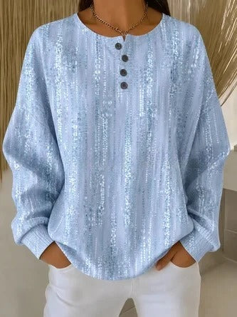 3D digital printing four-button stand-up collar T-shirt women's m303206-2