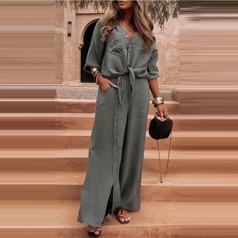 New women's loose top wide-leg pants two-piece set women's m302314