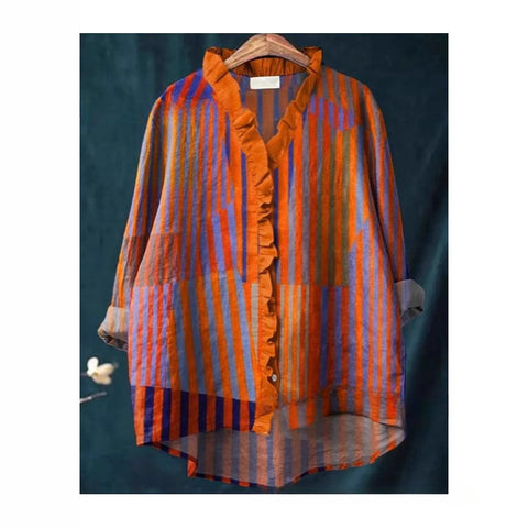 Lässiges Damen-T-Shirt mit Rundhalsausschnitt und lockerem Druck in großen Größen m301280 