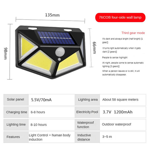 New solar garden lights induction lamp household wall lamp waterproof super bright led lamp m3330916