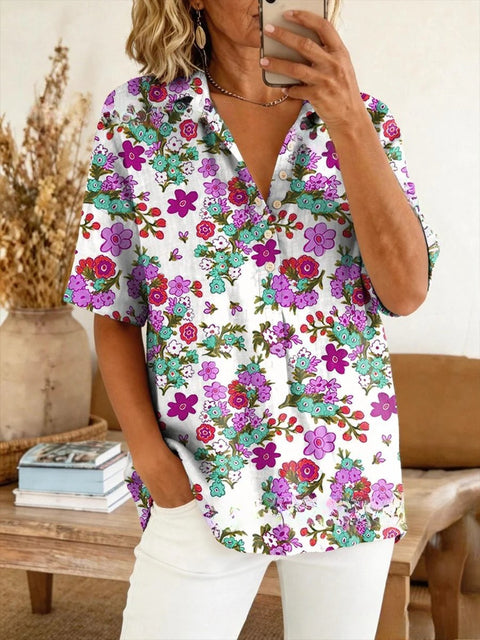 Summer shirt button-down collar pullover top m302960