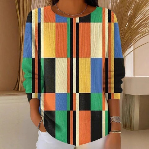 Crew Neck Casual Long Sleeve Top m302219