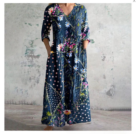 3D-Druck Sommer urban lässig lockeres Kleid Damen m301037