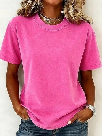 Loose T-shirt women's crew neck top m303073 -2