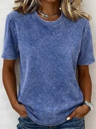 Loose T-shirt women's crew neck top m303073 -2