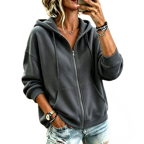 Hooded cardigan pocket casual long-sleeved sweater m303208