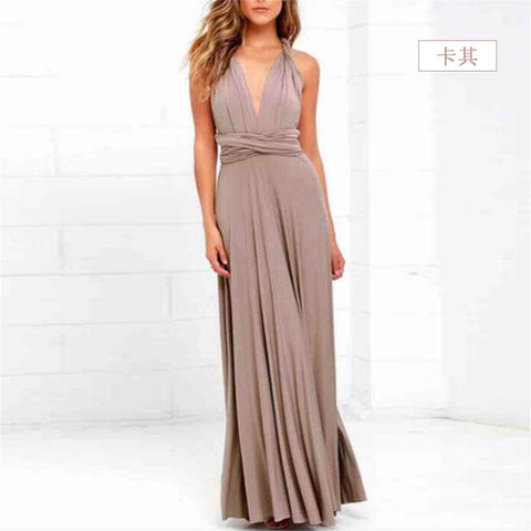 Explosive multi-wearing method multi-rope cross backless sexy bandage dress long dress dress m301601