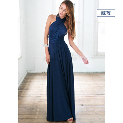 Explosive multi-wearing method multi-rope cross backless sexy bandage dress long dress dress m301601