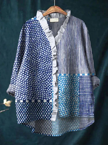 Lässiges Damen-T-Shirt mit Rundhalsausschnitt und lockerem Druck in großen Größen m301280 