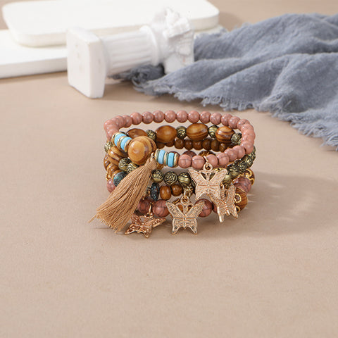 New Bohemian Bracelet Creative Tassel Multi-layer Beaded Bracelet m3331286