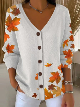 3D Digital Printed Women's Shoulder Cardigan Sweater FF303400 02