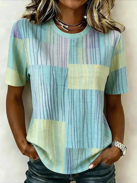 3D Digital bedrucktes Damen-T-Shirt mit Rundhalsausschnitt m303059