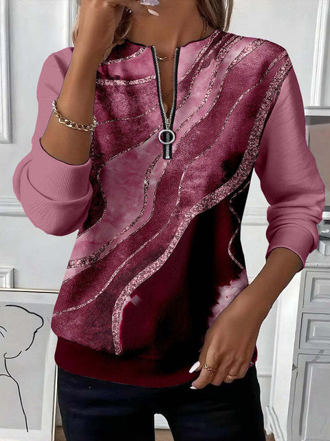 Printed sweater casual sweatshirt top m302179