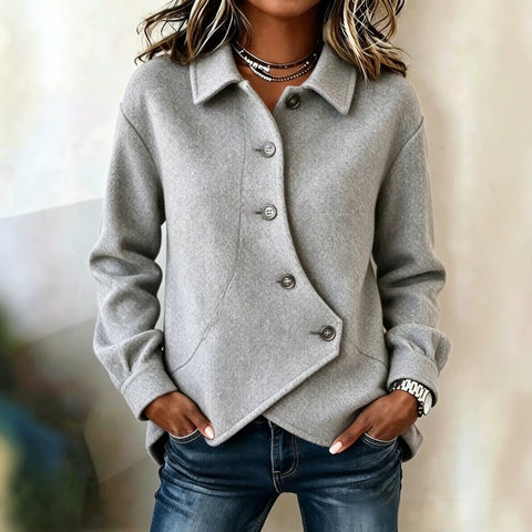 Women's coat solid color simple irregular fashion women's nizi coat m303227