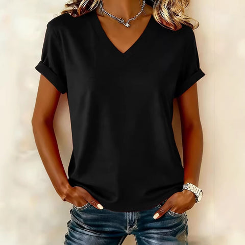 3D digital printing V-neck casual trend 3D short-sleeved women's T-shirt m302708