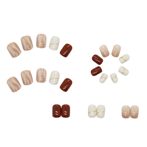 Wear Detachable Nude Smudge Nail Sticker Fake Nail M5010560