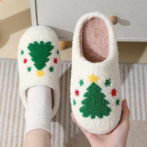 Comfortable Home Cute Cartoon Santa Claus Winter Cotton Slippers