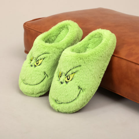 Cute Home Christmas Grinch Warm Winter Cotton Slippers Thick Non-slip FF3332047