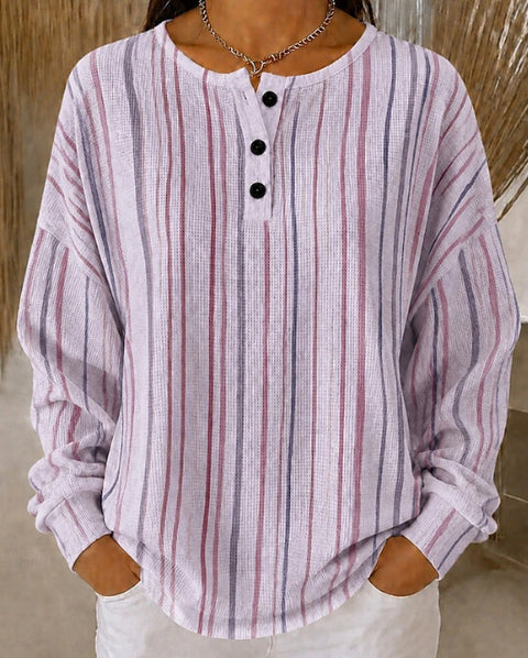 Retro casual 3D digital printing three-button stand-up collar fashion women's top FF303394 02