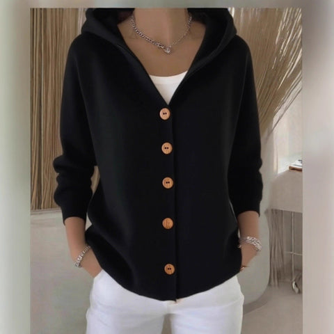 Knitted hooded sweater cardigan jacket autumn and winter new casual fashion women's clothing m301900