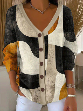 3D Digital Printed Women's Shoulder Cardigan Sweater FF303400 05