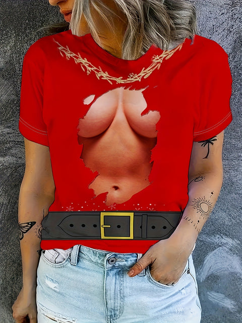 Women's Crew Neck Short Sleeve Casual Fashion Top m302607