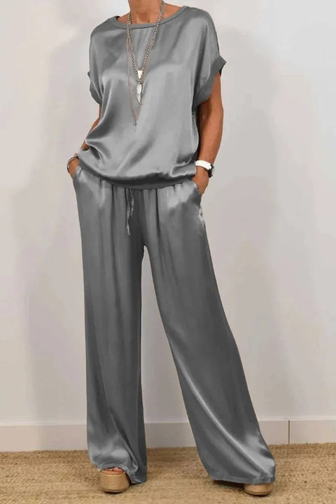 Trendy loose shirt wide-leg trousers casual suit m302295