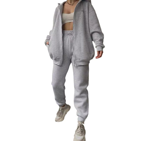 Long Sleeve Fleece Sweater Pants Casual Fashion Printed Hooded Set FF303392