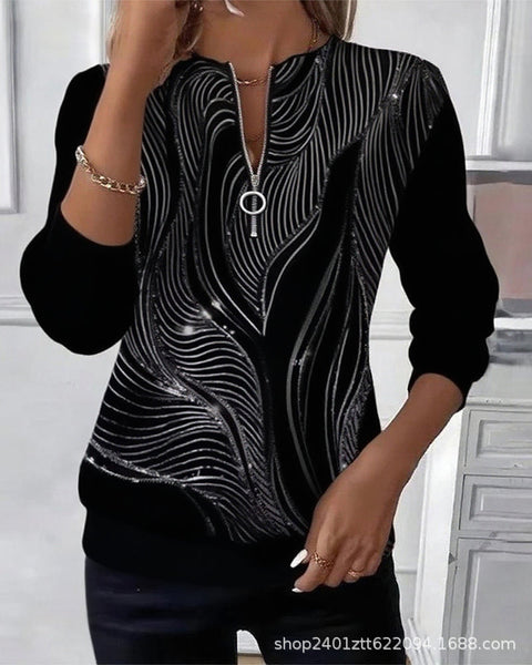 Printed sweater casual sweatshirt top m302179