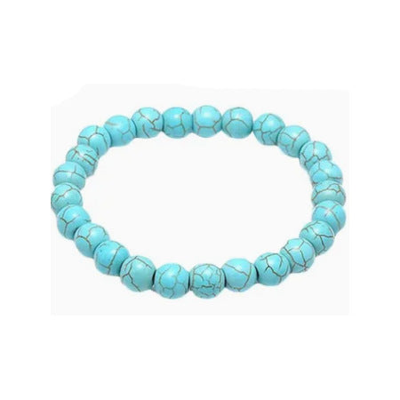 Black Gallstone Elastic Bracelet Skull Pendant Natural Turquoise Tiger Eye Tassel Crystal Volcanic Stone Beaded Bracelet m3331320