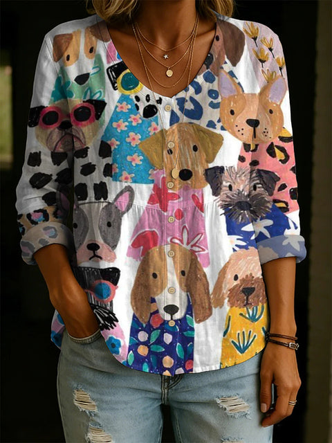 Crew neck women's flower 3D printed top m303179