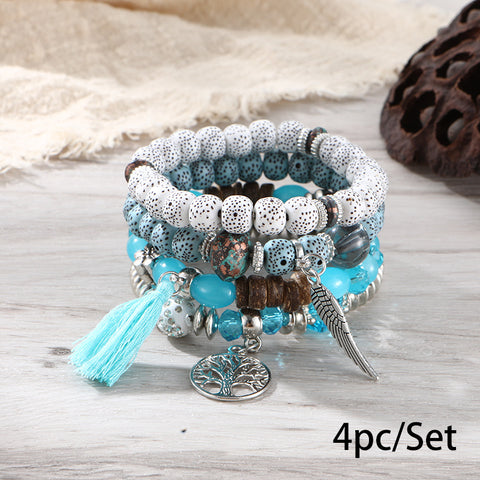 New Bohemian Bracelet Creative Tassel Multi-layer Beaded Bracelet m3331286