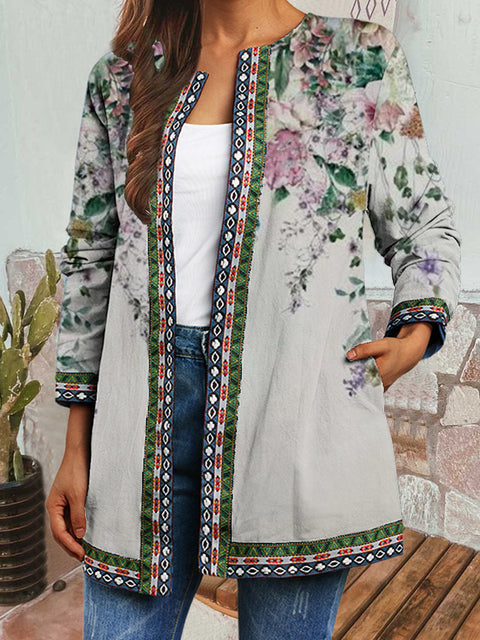 Autumn and winter retro ethnic style print jacket cardigan m303251 05