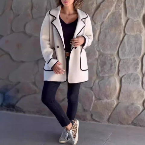 Women's temperament suit collar double-sided woolen jacket m300688