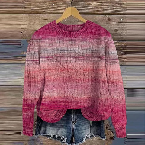 Knitted Women's Christmas Crew Neck Long Sleeve Pullover Women's m302124