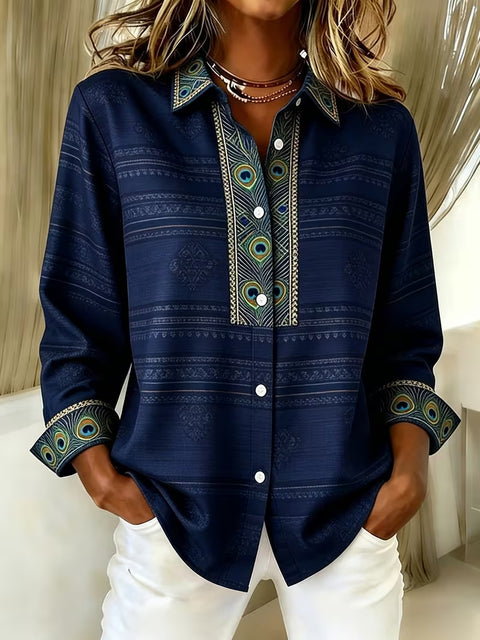 Damen Langarmshirt mit einzigartigem Ethno-Druck m303211