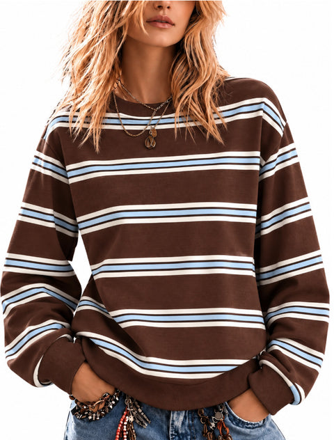 Casual Crew Neck Long Sleeve Pullover 3D Digital Printing Women's Sweater FF303429 04