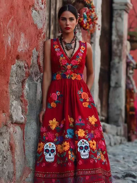 Women's trendy brand loose floral element casual dress m302384