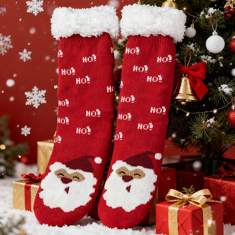 Christmas stockings children floor socks adult winter fleece snow socks FF3332043