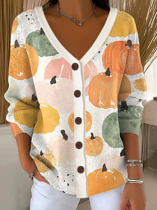 3D Digital Printed Women's Shoulder Cardigan Sweater FF303400 06